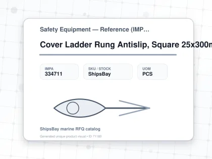 Cover Ladder Rung Antislip, Square 25x300mm Yellow Fine - Safety Equipment — Reference (IMPA) - IMPA 334711 - UOM PCS