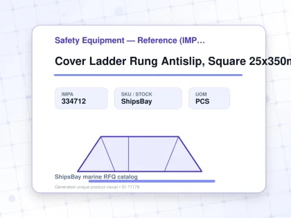 Cover Ladder Rung Antislip, Square 25x350mm Yellow Fine - Safety Equipment — Reference (IMPA) - IMPA 334712 - UOM PCS