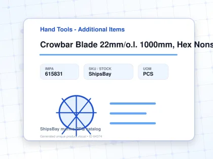 Crowbar Blade 22mm/o.l. 1000mm, Hex Nonspark Berylliumcopper - Hand Tools - Additional Items - IMPA 615831 - UOM PCS