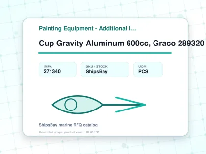 Cup Gravity Aluminum 600cc, Graco 289320 - Painting Equipment - Additional Items - IMPA 271340 - UOM PCS