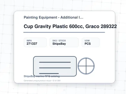 Cup Gravity Plastic 600cc, Graco 289322 - Painting Equipment - Additional Items - IMPA 271337 - UOM PCS