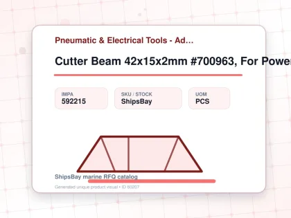 Cutter Beam 42x15x2mm #700963, For Power Edger Va10l - Pneumatic & Electrical Tools - Additional Items - IMPA 592215 - UOM PCS