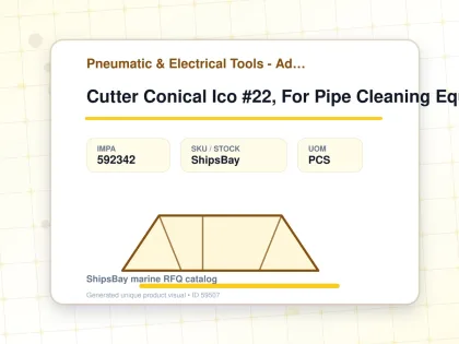 Cutter Conical Ico #22, For Pipe Cleaning Equipment - Pneumatic & Electrical Tools - Additional Items - IMPA 592342 - UOM PCS