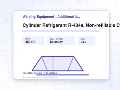 Cylinder Refrigerant R-404a, Non-refillable Capacity 10kgs - Welding Equipment - Additional Items - IMPA 850179 - UOM CYL