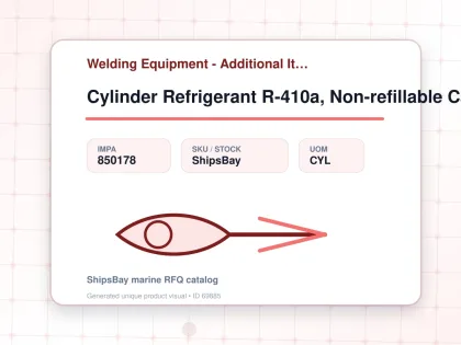 Cylinder Refrigerant R-410a, Non-refillable Capacity 10kgs - Welding Equipment - Additional Items - IMPA 850178 - UOM CYL