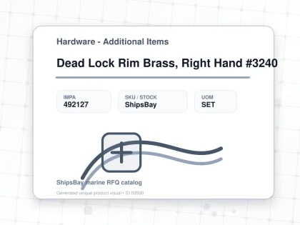 Dead Lock Rim Brass, Right Hand #3240 - Hardware - Additional Items - IMPA 492127 - UOM SET