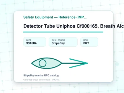 Detector Tube Uniphos Cf000165, Breath Alcohol Testers 10s/pkt - Safety Equipment — Reference (IMPA) - IMPA 331684 - UOM PKT