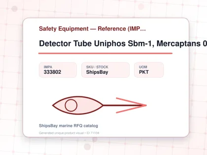 Detector Tube Uniphos Sbm-1, Mercaptans 0.1-8ppm 10's/pkt - Safety Equipment — Reference (IMPA) - IMPA 333802 - UOM PKT