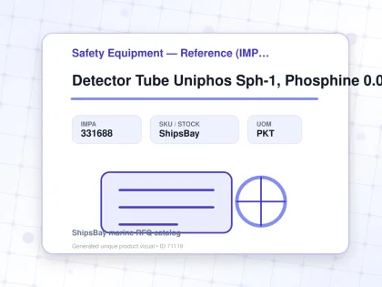Detector Tube Uniphos Sph-1, Phosphine 0.05-20ppm 10's/pkt - Safety Equipment — Reference (IMPA) - IMPA 331688 - UOM PKT