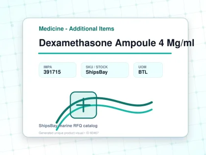 Dexamethasone Ampoule 4 Mg/ml - Medicine - Additional Items - IMPA 391715 - UOM BTL