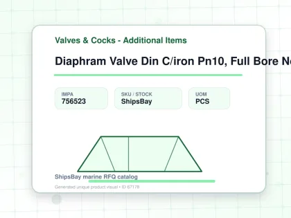 Diaphram Valve Din C/iron Pn10, Full Bore No Lining 5651 100mm - Valves & Cocks - Additional Items - IMPA 756523 - UOM PCS