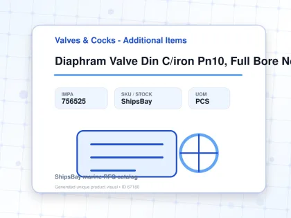 Diaphram Valve Din C/iron Pn10, Full Bore No Lining 5651 150mm - Valves & Cocks - Additional Items - IMPA 756525 - UOM PCS