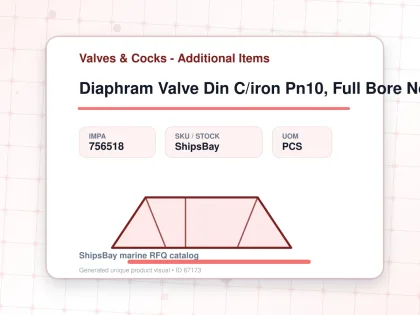 Diaphram Valve Din C/iron Pn10, Full Bore No Lining #5651 32mm - Valves & Cocks - Additional Items - IMPA 756518 - UOM PCS