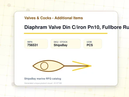 Diaphram Valve Din C/iron Pn10, Fullbore Rubberline 5652 15mm - Valves & Cocks - Additional Items - IMPA 756531 - UOM PCS