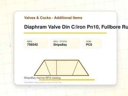 Diaphram Valve Din C/iron Pn10, Fullbore Rubberline 5652 200mm - Valves & Cocks - Additional Items - IMPA 756542 - UOM PCS
