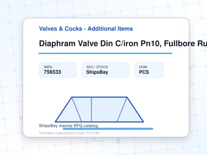 Diaphram Valve Din C/iron Pn10, Fullbore Rubberline 5652 25mm - Valves & Cocks - Additional Items - IMPA 756533 - UOM PCS