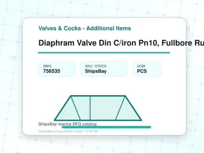 Diaphram Valve Din C/iron Pn10, Fullbore Rubberline 5652 40mm - Valves & Cocks - Additional Items - IMPA 756535 - UOM PCS