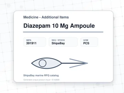 Diazepam 10 Mg Ampoule - Medicine - Additional Items - IMPA 391911 - UOM PCS