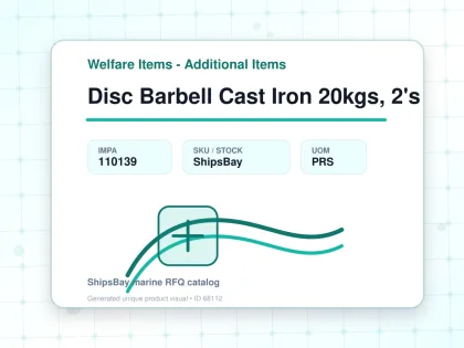 Disc Barbell Cast Iron 20kgs, 2's - Welfare Items - Additional Items - IMPA 110139 - UOM PRS