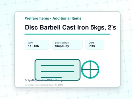 Disc Barbell Cast Iron 5kgs, 2's - Welfare Items - Additional Items - IMPA 110136 - UOM PRS