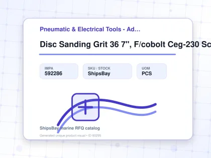 Disc Sanding Grit 36 7", F/cobolt Ceg-230 Scale Machine - Pneumatic & Electrical Tools - Additional Items - IMPA 592286 - UOM PCS