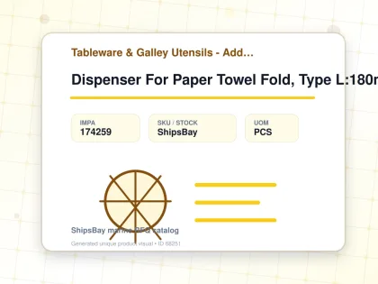 Dispenser For Paper Towel Fold, Type L:180m 321x180x340mm - Tableware & Galley Utensils - Additional Items - IMPA 174259 - UOM PCS