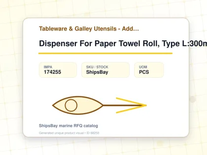Dispenser For Paper Towel Roll, Type L:300m 321x259x410mm - Tableware & Galley Utensils - Additional Items - IMPA 174255 - UOM PCS