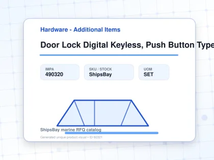 Door Lock Digital Keyless, Push Button Type - Hardware - Additional Items - IMPA 490320 - UOM SET