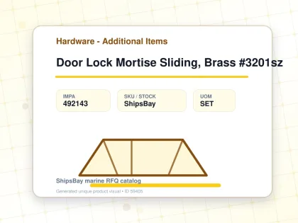 Door Lock Mortise Sliding, Brass #3201sz - Hardware - Additional Items - IMPA 492143 - UOM SET