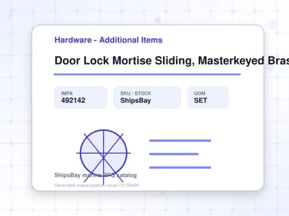 Door Lock Mortise Sliding, Masterkeyed Brass #3201sh - Hardware - Additional Items - IMPA 492142 - UOM SET