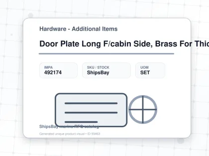 Door Plate Long F/cabin Side, Brass For Thick 35-42mm 3595/2 - Hardware - Additional Items - IMPA 492174 - UOM SET