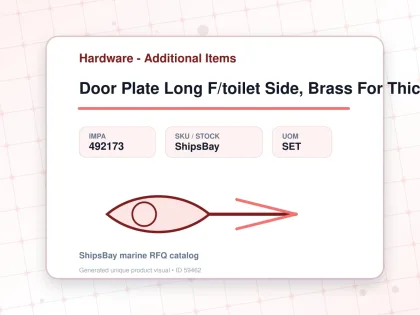 Door Plate Long F/toilet Side, Brass For Thick 35-42mm 3594/1 - Hardware - Additional Items - IMPA 492173 - UOM SET