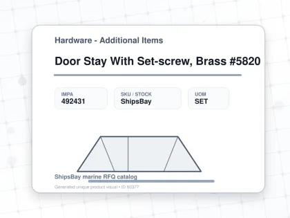 Door Stay With Set-screw, Brass #5820 - Hardware - Additional Items - IMPA 492431 - UOM SET
