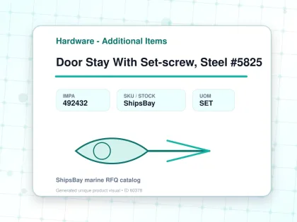 Door Stay With Set-screw, Steel #5825 - Hardware - Additional Items - IMPA 492432 - UOM SET