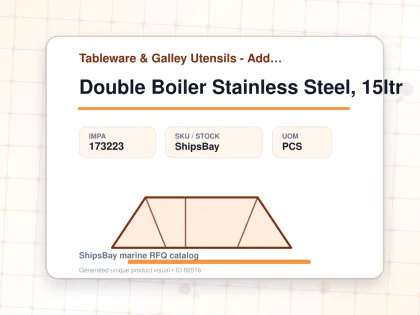 Double Boiler Stainless Steel, 15ltr - Tableware & Galley Utensils - Additional Items - IMPA 173223 - UOM PCS