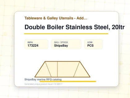 Double Boiler Stainless Steel, 20ltr - Tableware & Galley Utensils - Additional Items - IMPA 173224 - UOM PCS