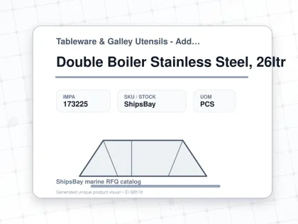 Double Boiler Stainless Steel, 26ltr - Tableware & Galley Utensils - Additional Items - IMPA 173225 - UOM PCS