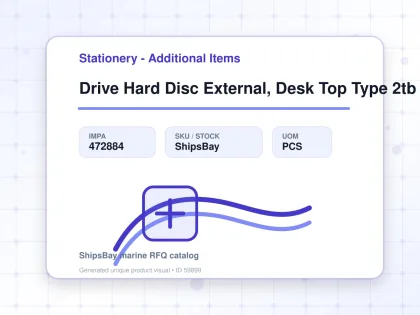 Drive Hard Disc External, Desk Top Type 2tb - Stationery - Additional Items - IMPA 472884 - UOM PCS