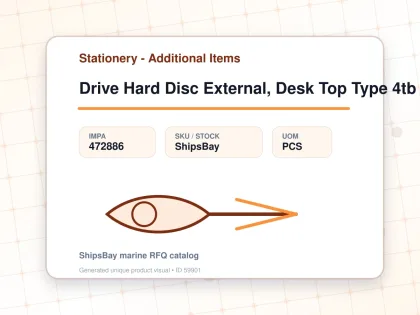 Drive Hard Disc External, Desk Top Type 4tb - Stationery - Additional Items - IMPA 472886 - UOM PCS