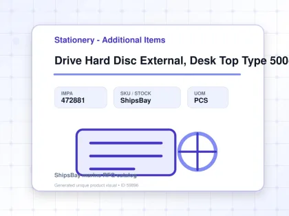 Drive Hard Disc External, Desk Top Type 500gb - Stationery - Additional Items - IMPA 472881 - UOM PCS