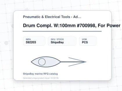 Drum Compl. W:100mm #700998, For Power Edger Va10l - Pneumatic & Electrical Tools - Additional Items - IMPA 592203 - UOM PCS