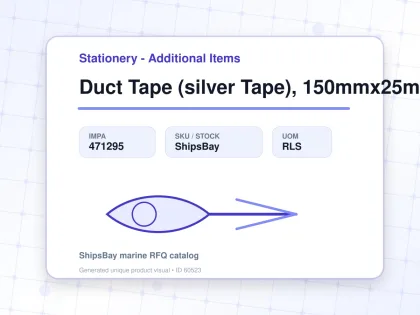 Duct Tape (silver Tape), 150mmx25mtr - Stationery - Additional Items - IMPA 471295 - UOM RLS