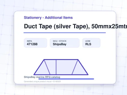 Duct Tape (silver Tape), 50mmx25mtr - Stationery - Additional Items - IMPA 471288 - UOM RLS