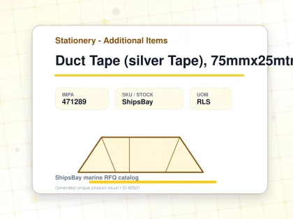 Duct Tape (silver Tape), 75mmx25mtr - Stationery - Additional Items - IMPA 471289 - UOM RLS