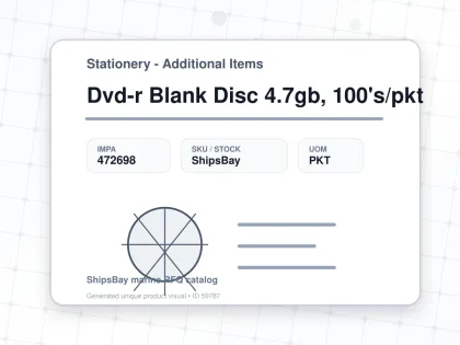 Dvd-r Blank Disc 4.7gb, 100's/pkt - Stationery - Additional Items - IMPA 472698 - UOM PKT