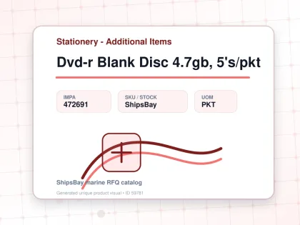 Dvd-r Blank Disc 4.7gb, 5's/pkt - Stationery - Additional Items - IMPA 472691 - UOM PKT