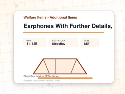 Earphones With Further Details, - Welfare Items - Additional Items - IMPA 111125 - UOM SET