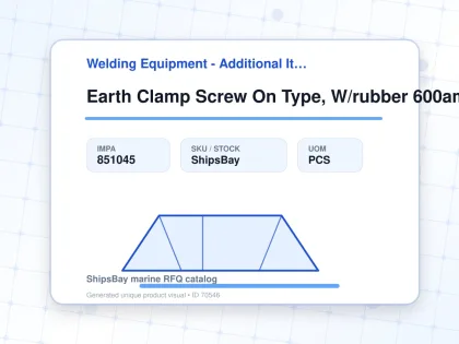 Earth Clamp Screw On Type, W/rubber 600amp Jaw Width:42mm - Welding Equipment - Additional Items - IMPA 851045 - UOM PCS