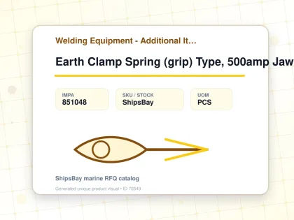Earth Clamp Spring (grip) Type, 500amp Jaw Width 70mm - Welding Equipment - Additional Items - IMPA 851048 - UOM PCS