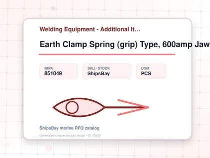 Earth Clamp Spring (grip) Type, 600amp Jaw Width 70mm - Welding Equipment - Additional Items - IMPA 851049 - UOM PCS